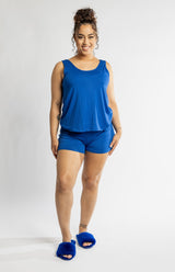 One Color 2 Piece Tank Top and Short Pjs Set