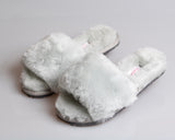 Light Grey Luxury Fluffy Slippers By TyLuxe