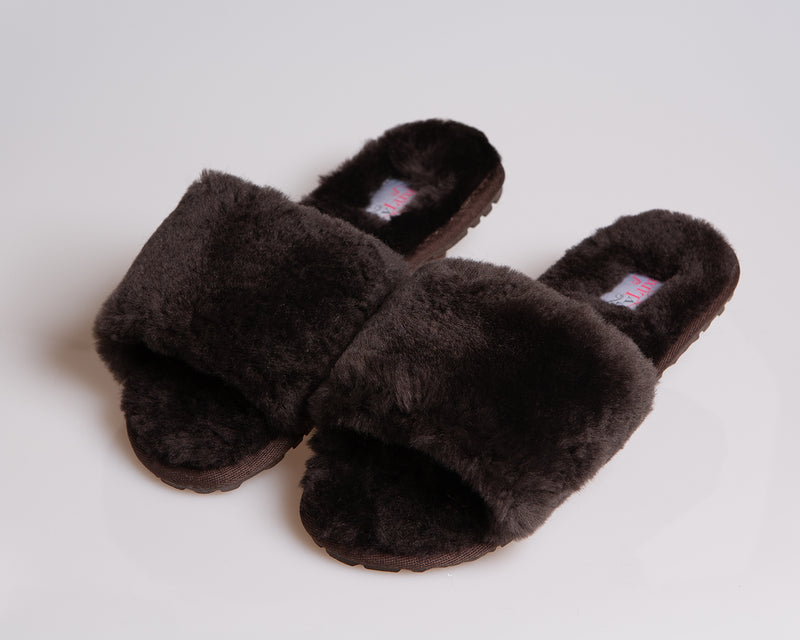 Brown Fluffy Slippers